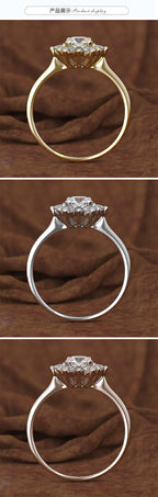 14K Yellow Gold 1.5 Carats Diamond Ring for Women Luxury Engagement Bizuteria Anillos Gemstone 14K Gold and Diamond Wedding Ring