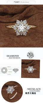 14K Yellow Gold 1.5 Carats Diamond Ring for Women Luxury Engagement Bizuteria Anillos Gemstone 14K Gold and Diamond Wedding Ring