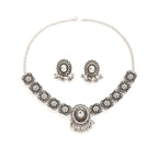 Retro Ball Tassel Shiny Diamond Flowers Necklace Suit