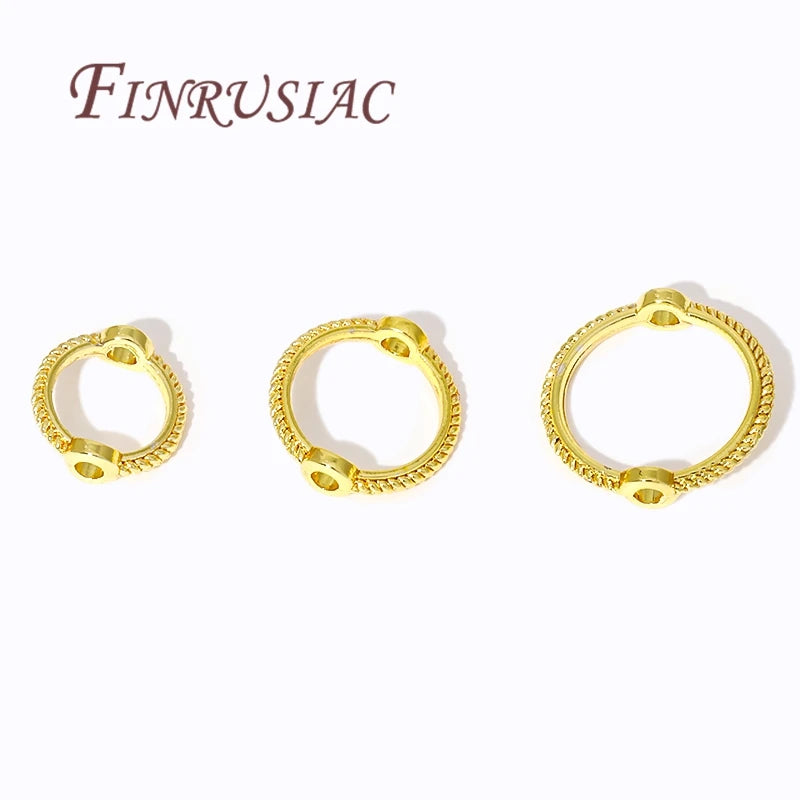 Multi Types 14K/18K Gold Plated Round Bead Frame,Brass Metal Circle Frame Connectors Spacers Beads,DIY Beading Jewelry Making