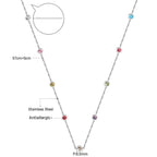 LUXUKISSKIDS Trendy Korean 5 Stars Charms Clavicle Choker Steel Fairy Woman Eight-Pointed Star with Shiny Zirconia Neck Collier