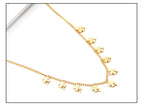 LUXUKISSKIDS Trendy Korean 5 Stars Charms Clavicle Choker Steel Fairy Woman Eight-Pointed Star with Shiny Zirconia Neck Collier