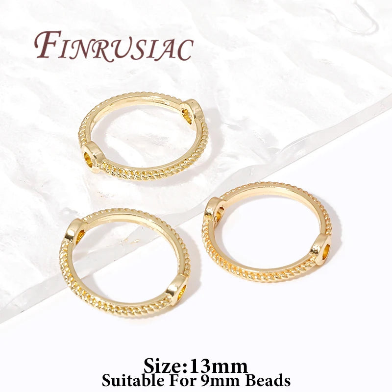 Multi Types 14K/18K Gold Plated Round Bead Frame,Brass Metal Circle Frame Connectors Spacers Beads,DIY Beading Jewelry Making