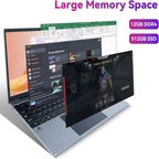 15.6 Inch Laptop 12GB DDR4 512GB SSD Intel N5095 Processor IPS Display 1080P Windows11 38000mAh Battery Business & Home Laptop
