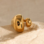 Stainless steel 18k gold-plated ring simple palace style casting jewelry metal gold fashion finger jewelry