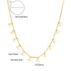 LUXUKISSKIDS Trendy Korean 5 Stars Charms Clavicle Choker Steel Fairy Woman Eight-Pointed Star with Shiny Zirconia Neck Collier