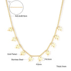 LUXUKISSKIDS Trendy Korean 5 Stars Charms Clavicle Choker Steel Fairy Woman Eight-Pointed Star with Shiny Zirconia Neck Collier