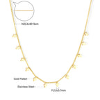 LUXUKISSKIDS Trendy Korean 5 Stars Charms Clavicle Choker Steel Fairy Woman Eight-Pointed Star with Shiny Zirconia Neck Collier