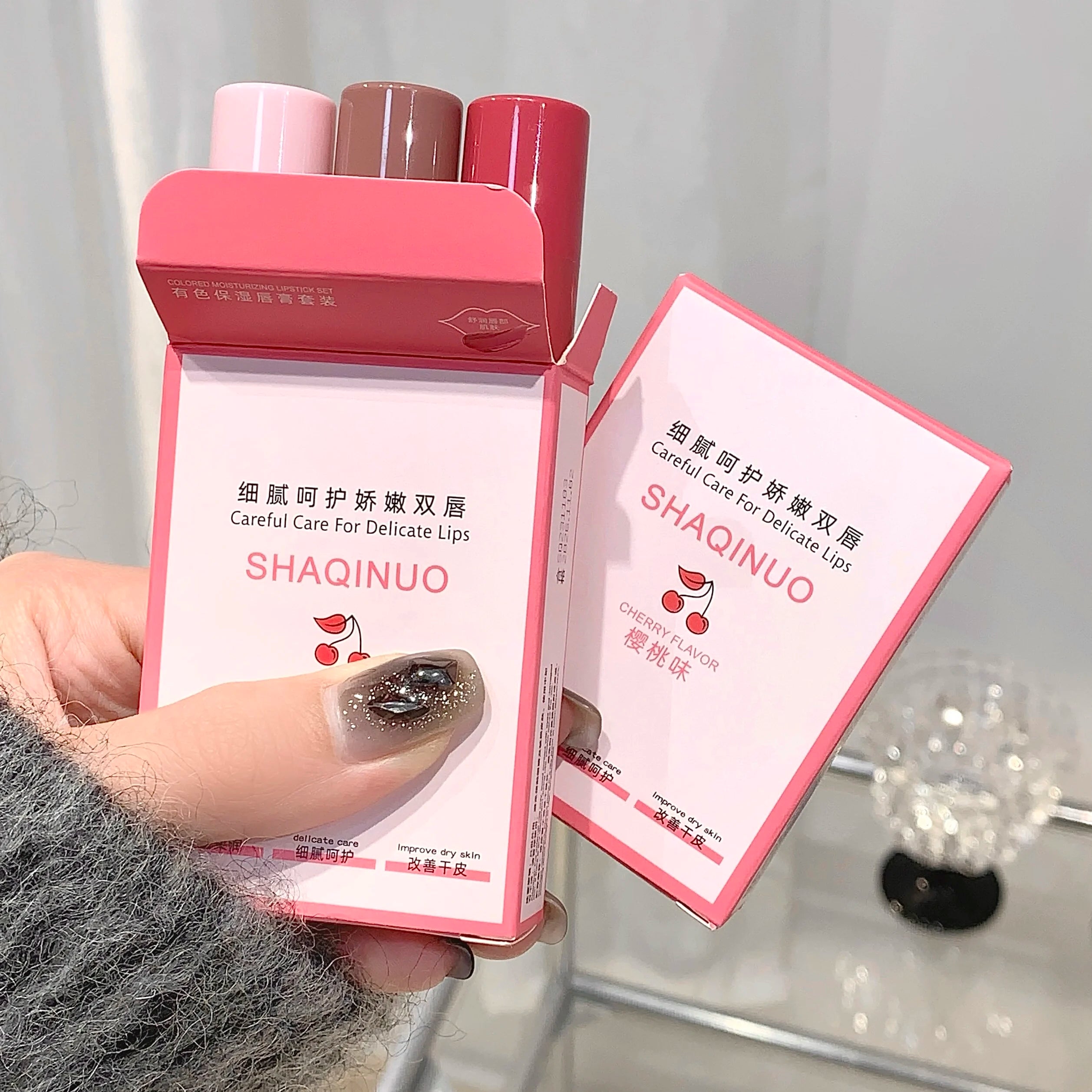 3pcs Moisturizing Lipstick Set Hydrating Tinted Lip Balm Soft And Tender Lip Dryness Improvement Plumping And Smooth Variety