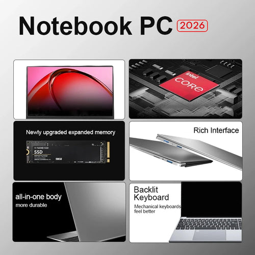 15.6“ Gaming Laptop Computer Wins 11 Intel Core i9 8950HK i3 6100 16GB RAM 1TB SSD Fingerprint Unlock Notebook Laptop Backlight