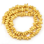 Natural Matte KC Gold Plated Hematite Stone Irregular Gravel Loose Spacer Beads for Jewelry Making DIY Beaded Bracelet 15''