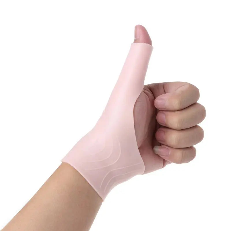 2Pcs/Pair Silicone Gel Wrist Support Braces Fingerless Compression Gloves Thumb Stabilizer for Pain Relief Arthritis Tendonitis
