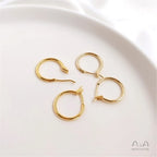 14K Gold Color Plated French Earrings simple Circle Earrings European and American ins handmade materials DIY Earrings