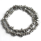 Natural Matte KC Gold Plated Hematite Stone Irregular Gravel Loose Spacer Beads for Jewelry Making DIY Beaded Bracelet 15''
