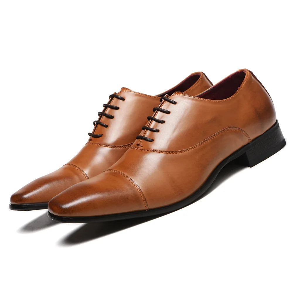 Men Shoes 2021 New Arrival Dress Shoes High Quality Business Leather Lace-up Footwear Formal Shoes for Wedding Party erf4