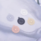100pcs AC4399 12*14mm Rose Gold Plated Round Thin Charms