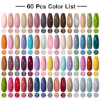 Mtssii 20/40/60Pcs Nail Gel Polish Set Kit Nude Pink Glitter Nail Art UV Gel Manicure Set Vernis Semi Permanent Base Top Coat