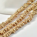 Natural Matte KC Gold Plated Hematite Stone Irregular Gravel Loose Spacer Beads for Jewelry Making DIY Beaded Bracelet 15''
