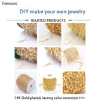 14K Real Gold Plated 1.3mm Thin Chain For DIY Jewelry Making, Wholesale Brass Chains Accessories Findings