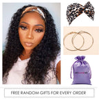 Headband Wig Human Hair Kinky Curly MYLOCKME No Glue Full Machine Made Brazilian Remy Human Hair Wigs For Women 180% Density