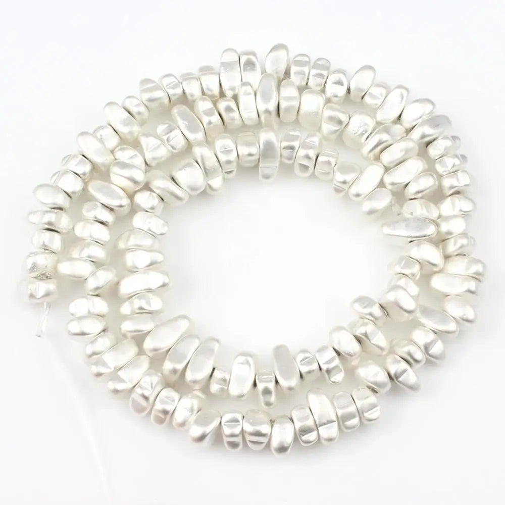 Natural Matte KC Gold Plated Hematite Stone Irregular Gravel Loose Spacer Beads for Jewelry Making DIY Beaded Bracelet 15''