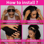 Headband Wig Human Hair Kinky Curly MYLOCKME No Glue Full Machine Made Brazilian Remy Human Hair Wigs For Women 180% Density
