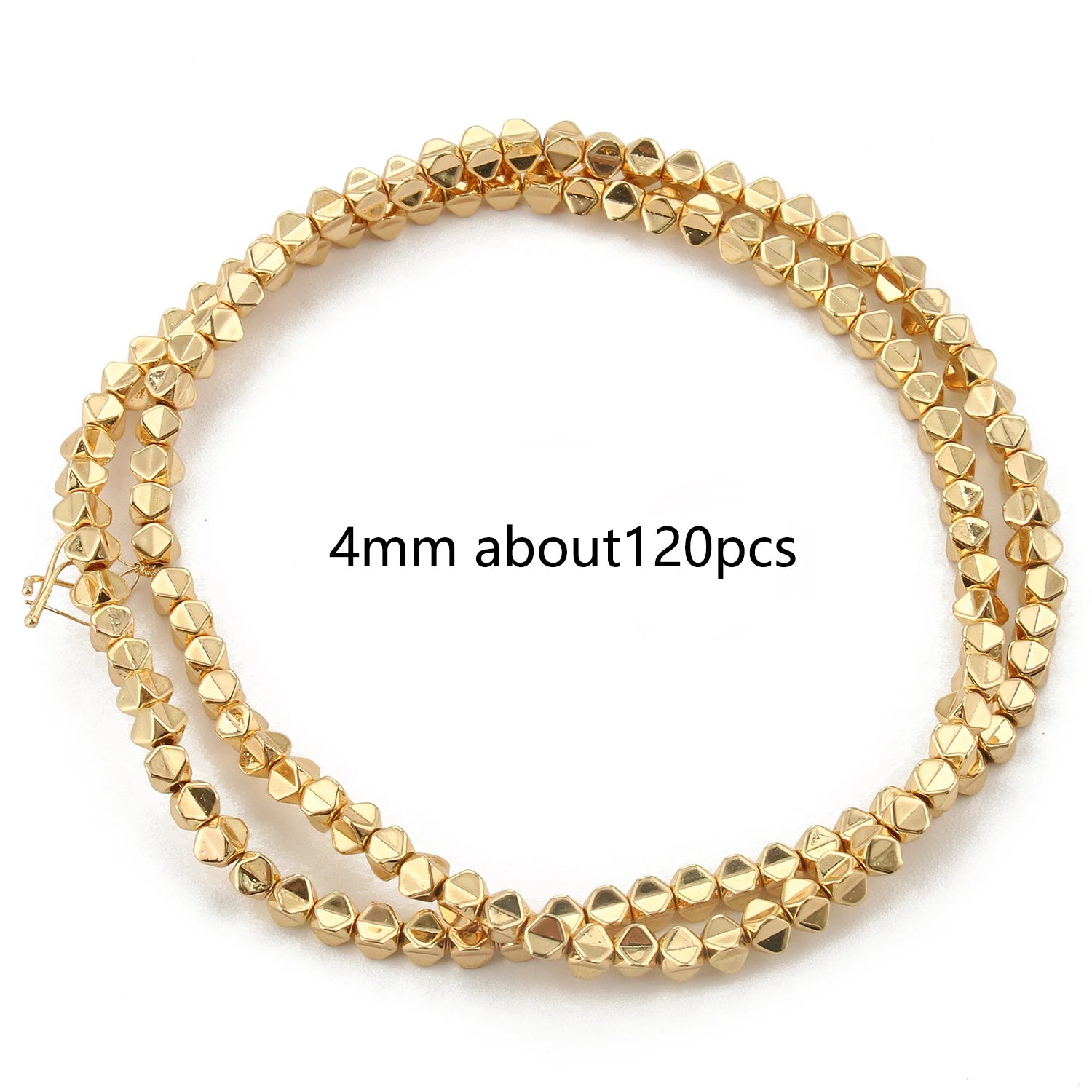 Natural Matte KC Gold Plated Hematite Stone Irregular Gravel Loose Spacer Beads for Jewelry Making DIY Beaded Bracelet 15''