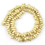 Natural Matte KC Gold Plated Hematite Stone Irregular Gravel Loose Spacer Beads for Jewelry Making DIY Beaded Bracelet 15''