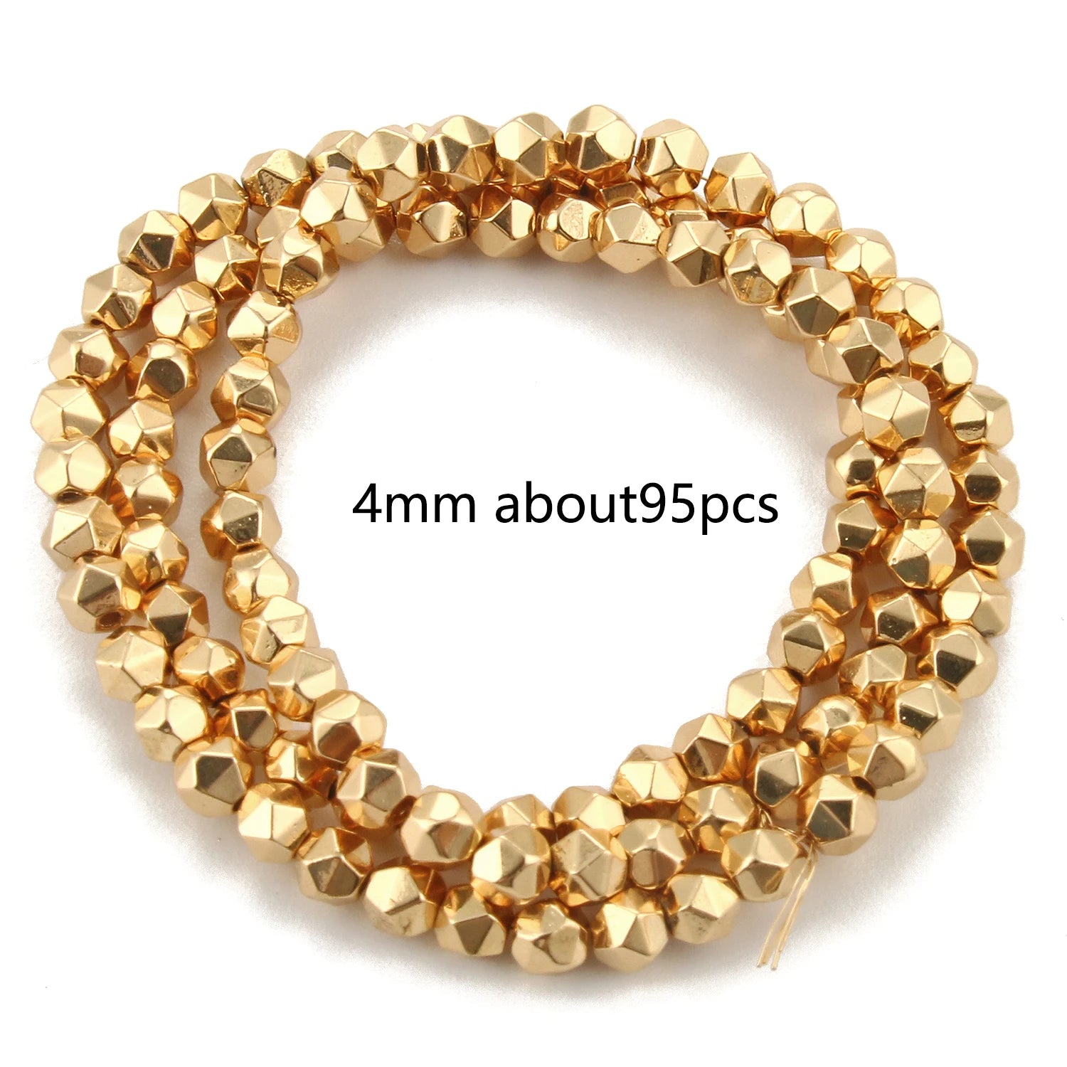Natural Matte KC Gold Plated Hematite Stone Irregular Gravel Loose Spacer Beads for Jewelry Making DIY Beaded Bracelet 15''