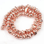 Natural Matte KC Gold Plated Hematite Stone Irregular Gravel Loose Spacer Beads for Jewelry Making DIY Beaded Bracelet 15''