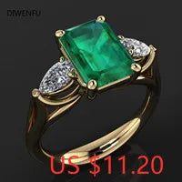 Soild 14k Gold Yellow Color Diamond Rings for Women Fine Wedding Bands Gemstone Engagement Jewelry Luxury Cocktail Gold Rings