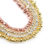 Natural Matte KC Gold Plated Hematite Stone Irregular Gravel Loose Spacer Beads for Jewelry Making DIY Beaded Bracelet 15''