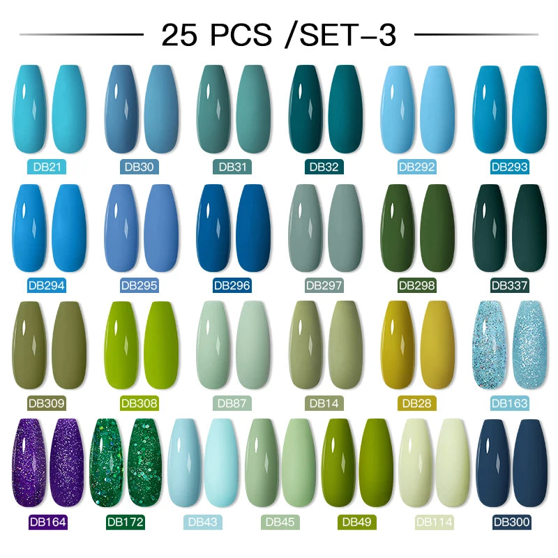 Mtssii 20/40/60Pcs Nail Gel Polish Set Kit Nude Pink Glitter Nail Art UV Gel Manicure Set Vernis Semi Permanent Base Top Coat