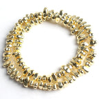 Natural Matte KC Gold Plated Hematite Stone Irregular Gravel Loose Spacer Beads for Jewelry Making DIY Beaded Bracelet 15''