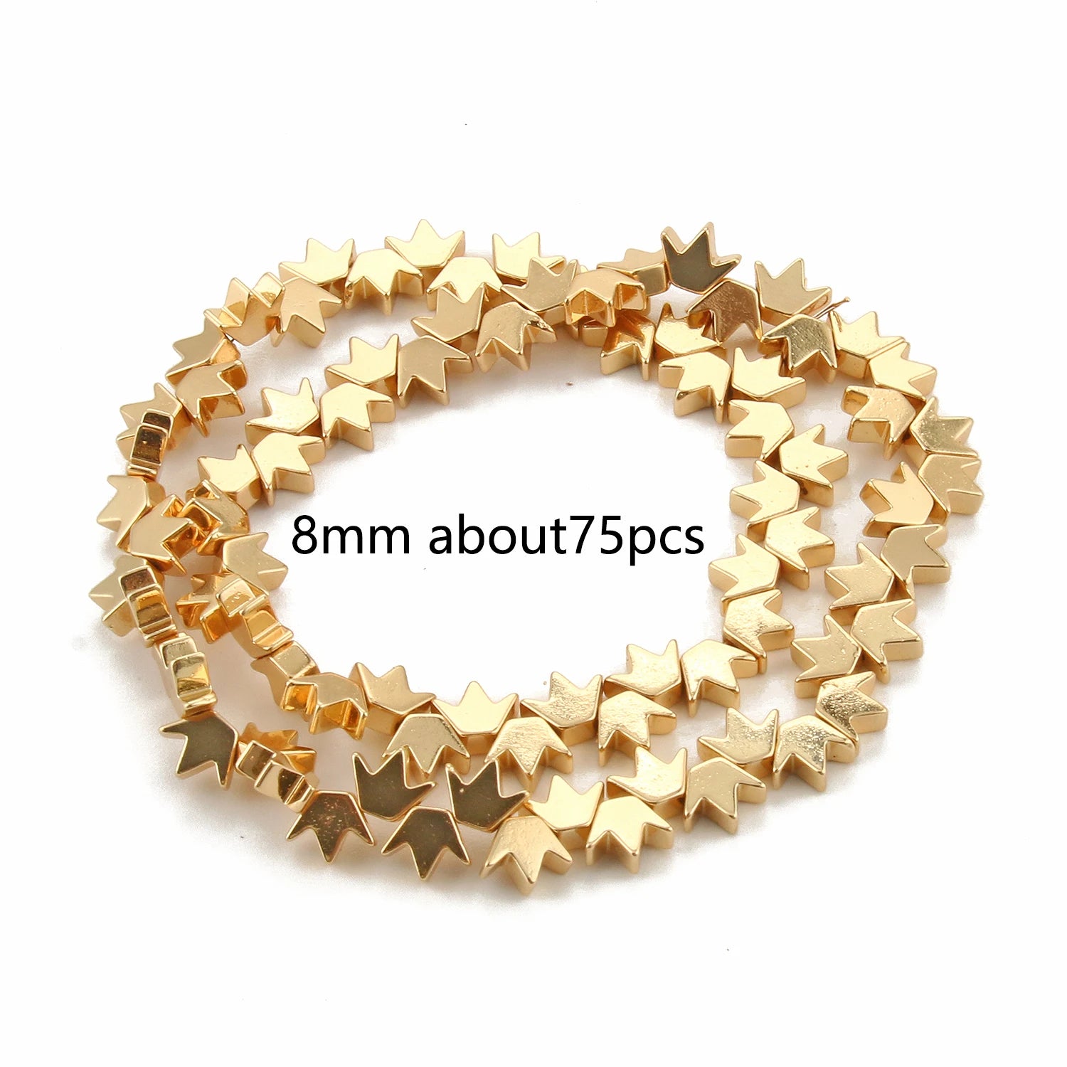 Natural Matte KC Gold Plated Hematite Stone Irregular Gravel Loose Spacer Beads for Jewelry Making DIY Beaded Bracelet 15''