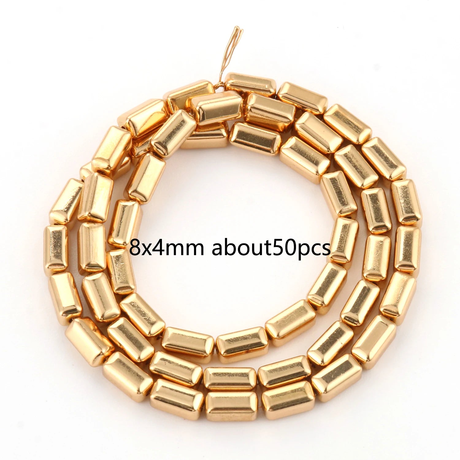 Natural Matte KC Gold Plated Hematite Stone Irregular Gravel Loose Spacer Beads for Jewelry Making DIY Beaded Bracelet 15''