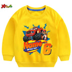 Children Clothes for Boys Sweatshirt Personalized Name Birthday Blaze Shirt Long T Shirt Girl Clothing Kids Toddler Fall Hoodie