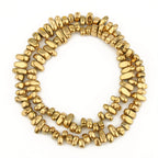 Natural Matte KC Gold Plated Hematite Stone Irregular Gravel Loose Spacer Beads for Jewelry Making DIY Beaded Bracelet 15''