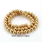 Natural Matte KC Gold Plated Hematite Stone Irregular Gravel Loose Spacer Beads for Jewelry Making DIY Beaded Bracelet 15''