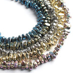 Natural Matte KC Gold Plated Hematite Stone Irregular Gravel Loose Spacer Beads for Jewelry Making DIY Beaded Bracelet 15''
