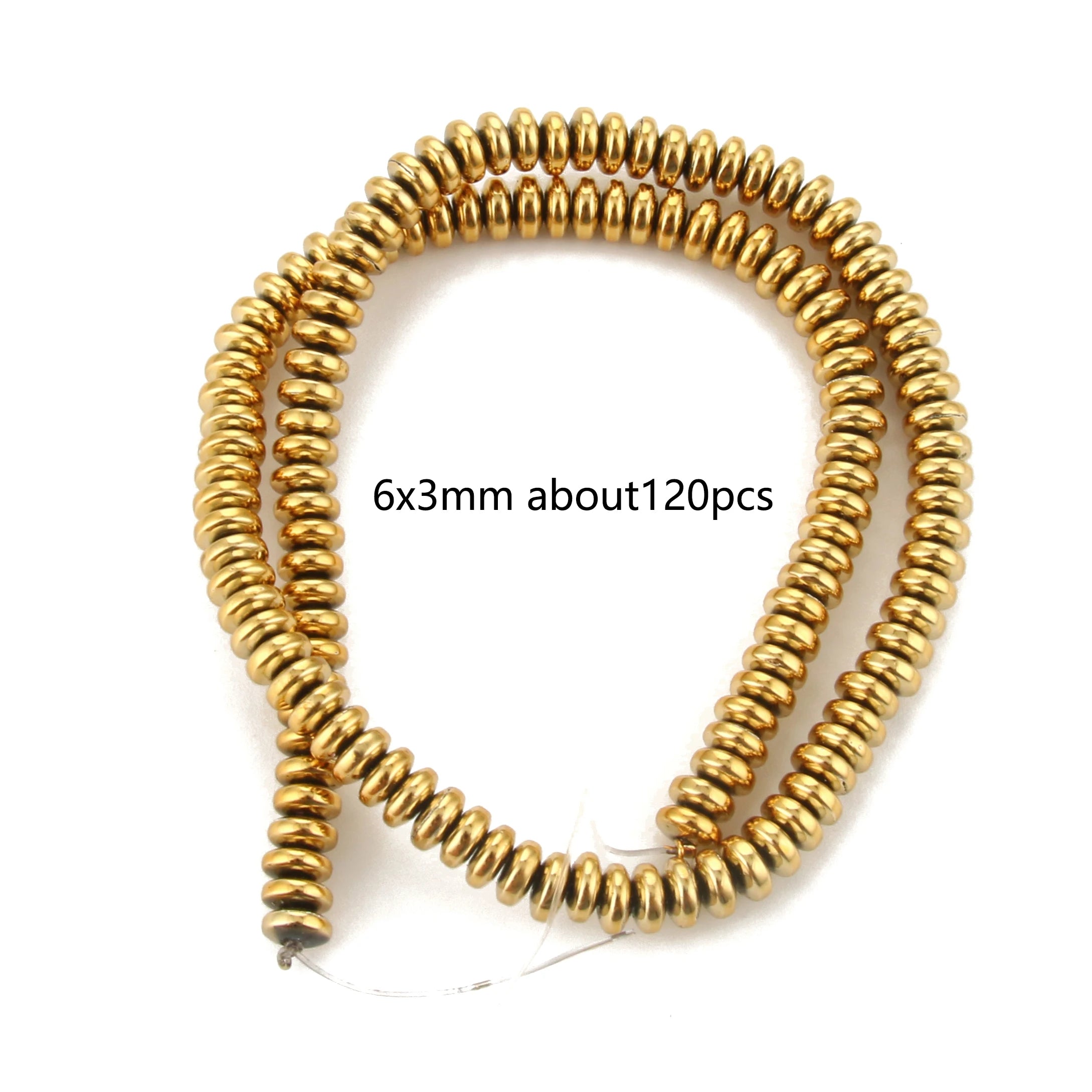 Natural Matte KC Gold Plated Hematite Stone Irregular Gravel Loose Spacer Beads for Jewelry Making DIY Beaded Bracelet 15''