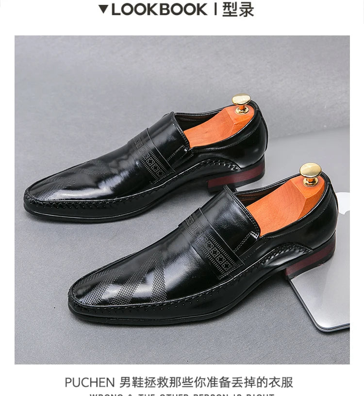 Luxury Dress Shoes Man Classic Leather Shoes Brand Men's Italian Shoes Pointed Toe Business Formal Shoes For Men Oxfords Loafers