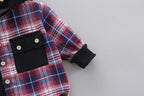 Baby Boy Clothes 0-5 Years Old Spring And Autumn Cotton Suit Boy Letter Plaid Hooded Shirt + Pants Baby Boy Two-Piece Suit