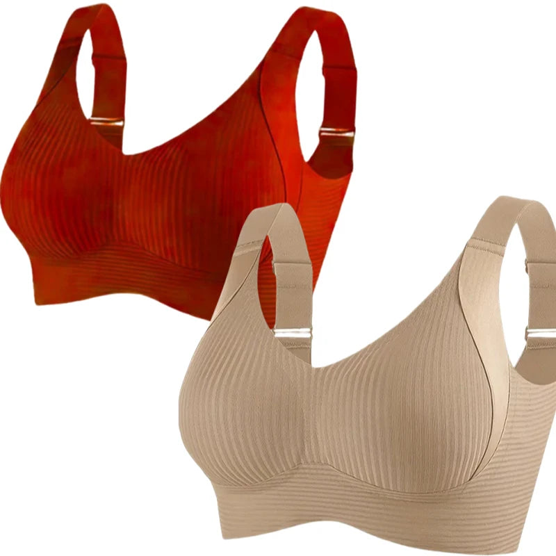 2PCS Large Size Minimizer Bras for Women Lift Support Wire-Free Seamless Comfort Make Large Bust Look Smaller & Anti-Sagging