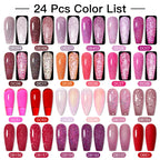 Mtssii 20/40/60Pcs Nail Gel Polish Set Kit Nude Pink Glitter Nail Art UV Gel Manicure Set Vernis Semi Permanent Base Top Coat
