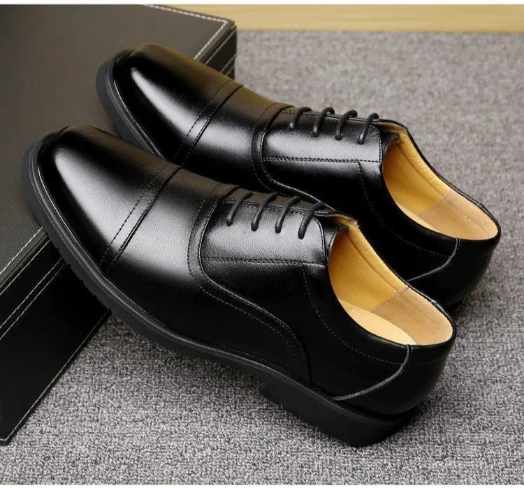 Social Shoe for Men Black Dress Shoes Man Business Spring Autumn Gentleman Elegant and Classic Legitimate Leather Suit Official