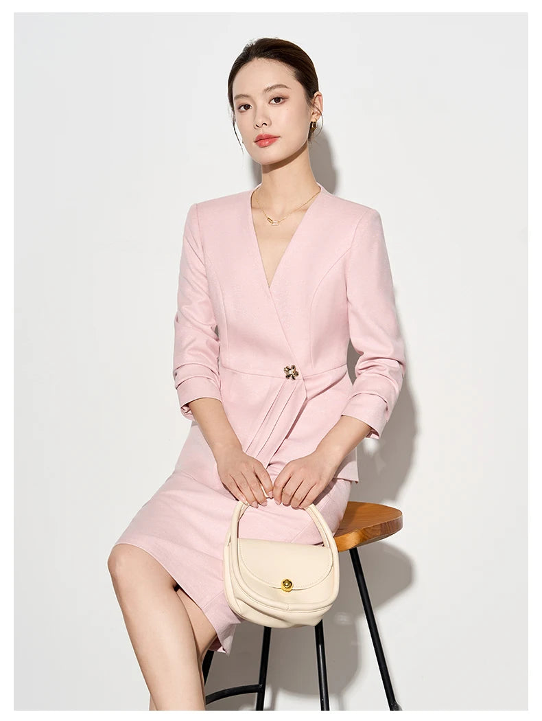 ZJYT Autumn 2025 Women Blazer Skirt Suit 2 Pieces Matching Sets Korean Fashion Office Lady Outfit Business Commuter Work Wear