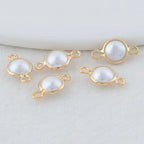 5mm 6mm 8mm 14k Gold Color Plated Brass Pearl Connector High Quality Diy Jewelry Accessories