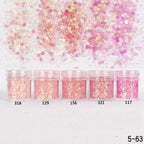 Holographic Glitter set 4 different shines Nail Sequins 10 grams each jar Holographic Cosmetic Festival Chunky Glitters Sequins