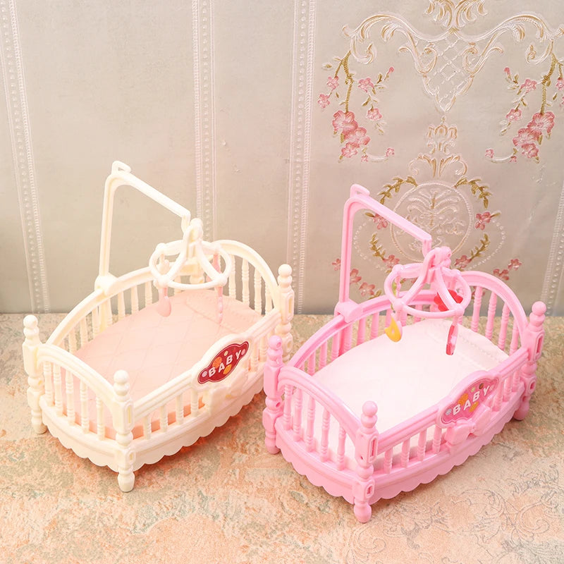 1:12 Dollhouse Miniature Mini Baby Bed Cradle Nursery Room Furniture Decoration Accessories Model Kids Toys Gift